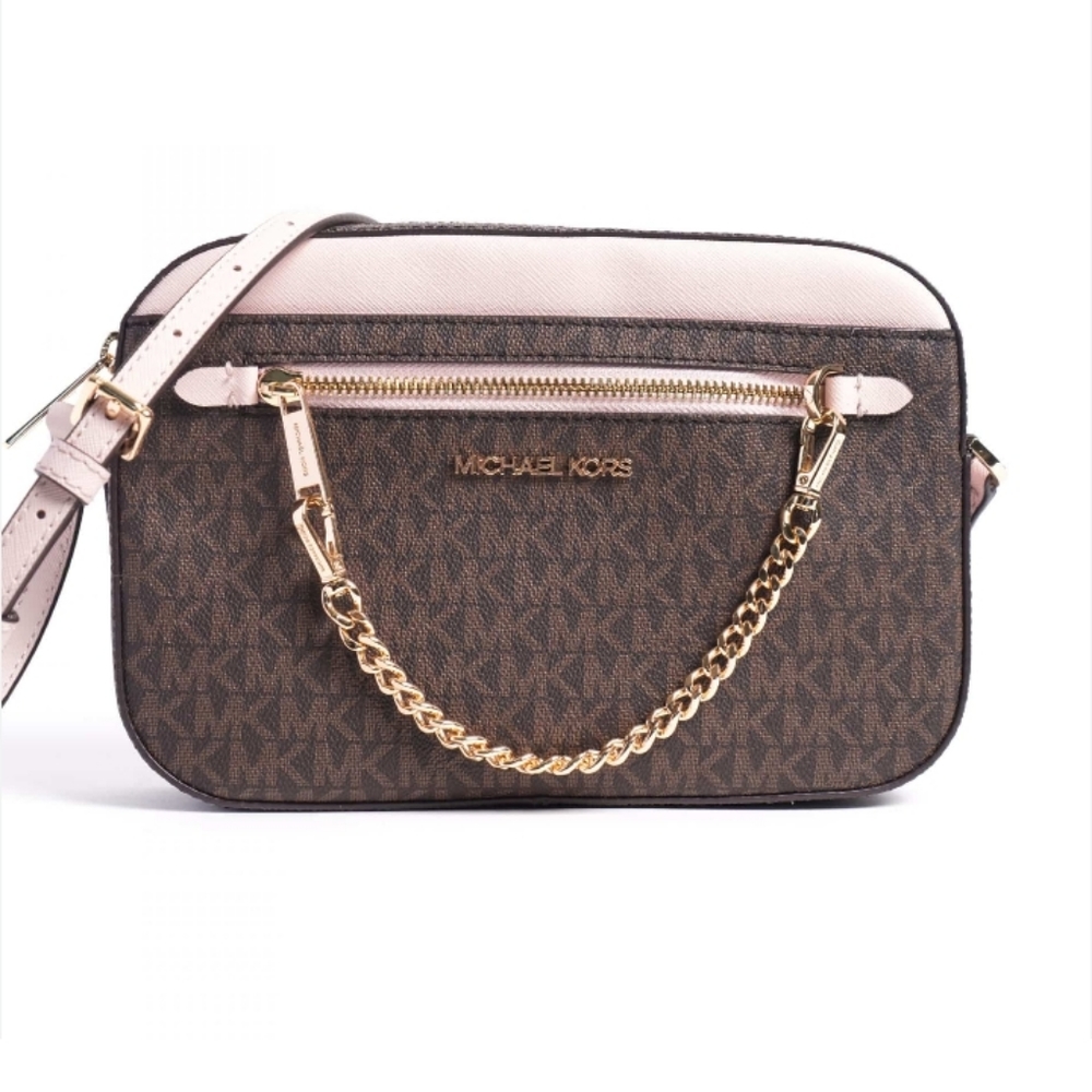 Michael Kors Large Jet Set Chain Crossbody Bag - Brown Acorn